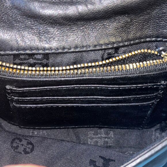 Tory Burch Fleming black soft leather quilted convertible purse crossbod shouldr - Picture 10 of 13